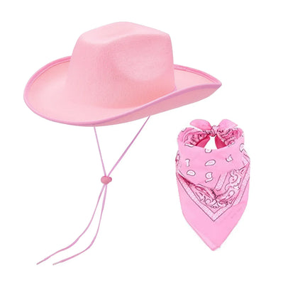 Western Pink Cowgirl Fluffy Cowboy Glitter Hat