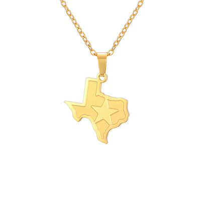 Jeshayuan Texas Map Pendant Necklace