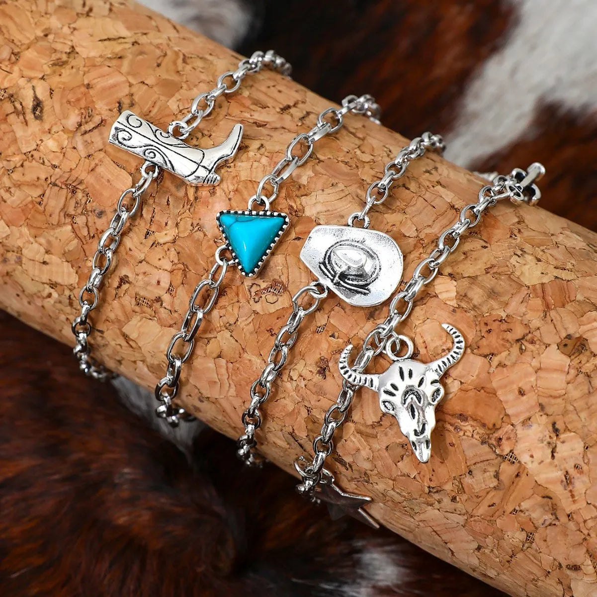 Vintage Western Cowboy Style Pendant Bracelets