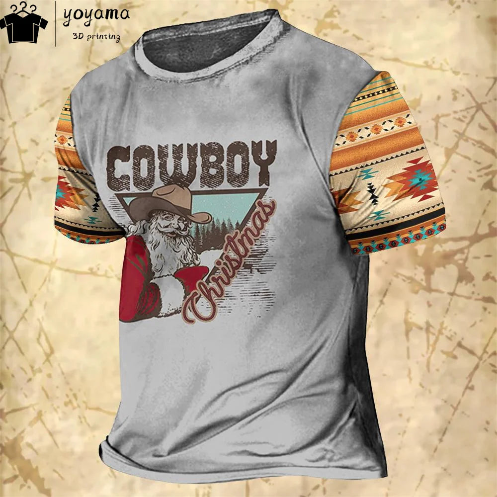 Western Cowboy Shirt Men's  Oversized T-Shirt