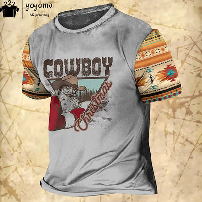 Western Cowboy Shirt Men's  Oversized T-Shirt