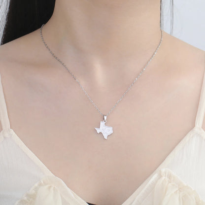 Jeshayuan Texas Map Pendant Necklace