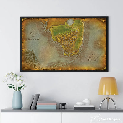 Map Of Texas - World Of Warcraft Style Map Game Poster Canvas