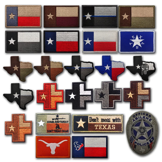 Texas Flag Embroidered Patches Don't Mess With Texas Map Thin Blue Line Appliqued Sticker Chevron Strip Patch For Clothing Bag