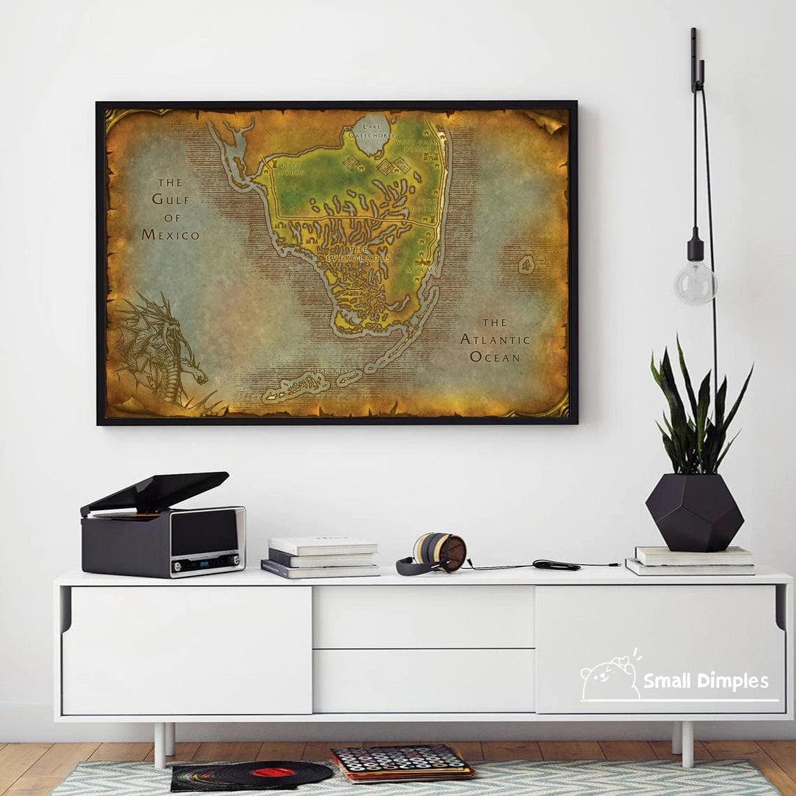 Map Of Texas - World Of Warcraft Style Map Game Poster Canvas